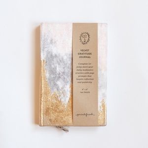 Print Fresh Gratitude Journal Velvet Tie Dye & Gold Hardcover 4" x 6"